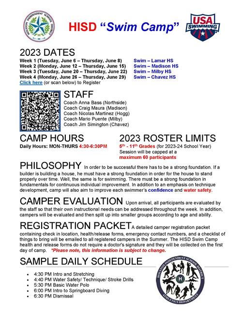 2023 HISD Swim Camp